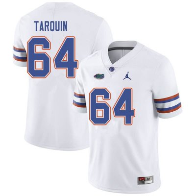 Men's Florida Gators #64 Michael Tarquin NCAA Jordan Brand White Authentic Stitched College Football Jersey DFF4162YU